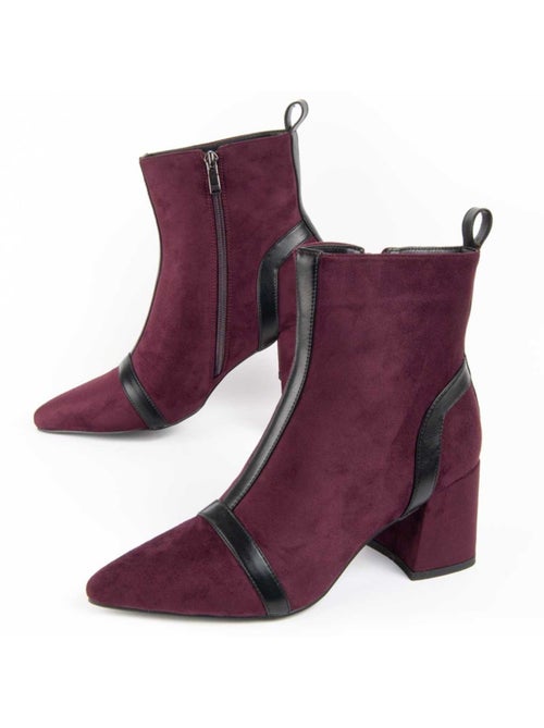 Bottine à Talon Matière Synthétique Et Textile Montevita - Kiabi