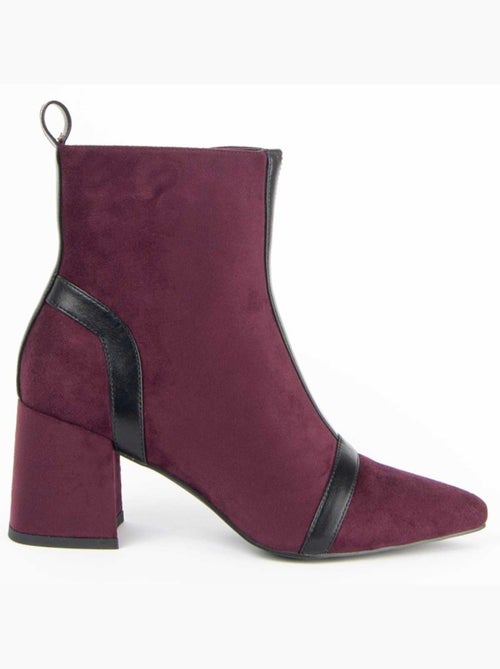 Bottine à Talon Matière Synthétique Et Textile Montevita - Kiabi