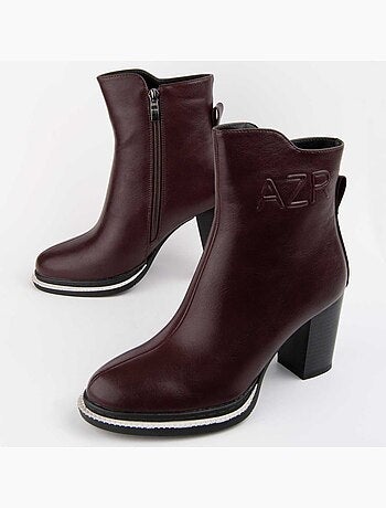 Bottine à Talon Matière Synthétique Et Textile Montevita