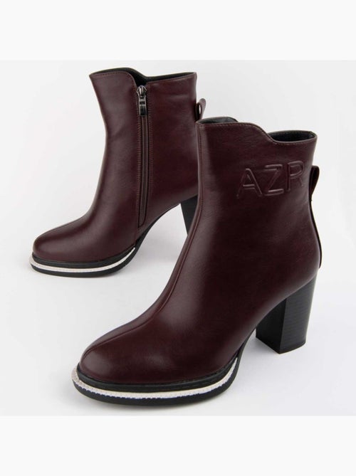 Bottine à Talon Matière Synthétique Et Textile Montevita - Kiabi
