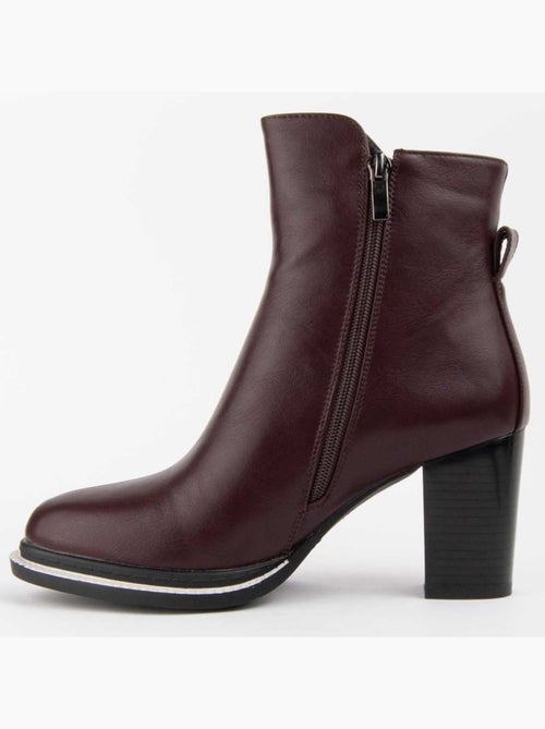 Bottine à Talon Matière Synthétique Et Textile Montevita - Kiabi