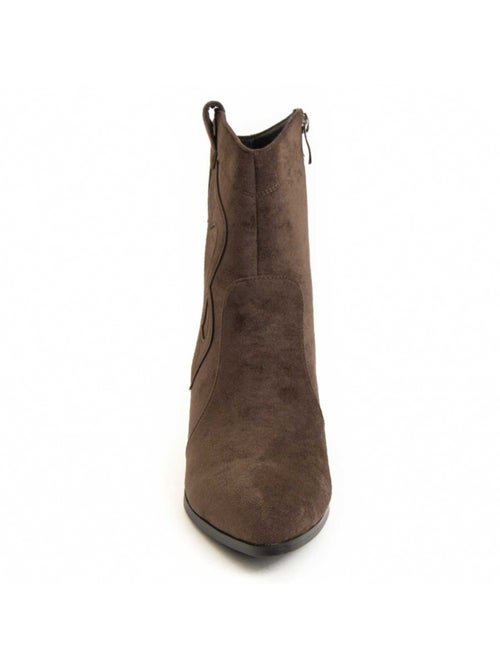 Bottine à Talon Matière Synthétique Et Textile Montevita - Kiabi