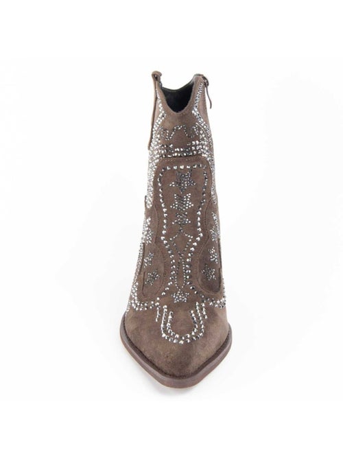Bottine à Talon Matière Synthétique Et Textile Montevita - Kiabi