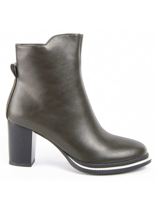 Bottine à Talon Matière Synthétique Et Textile Montevita - Kiabi