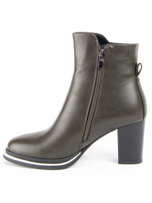 Bottine à Talon Matière Synthétique Et Textile Montevita - Kiabi