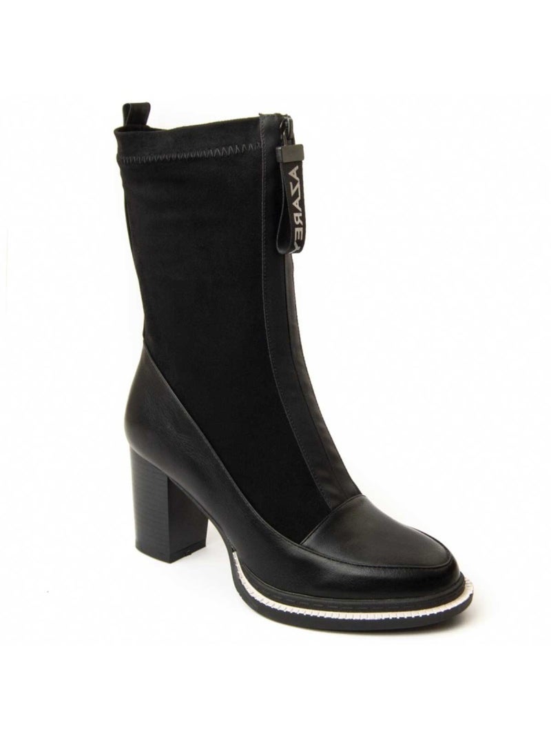 Bottine à Talon Matières Synthétiques Et Textile Montevita Noir - Kiabi