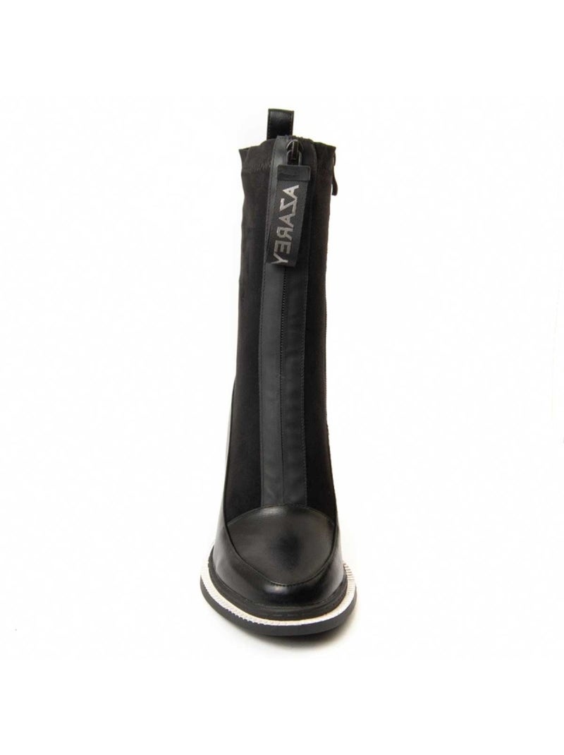 Bottine à Talon Matières Synthétiques Et Textile Montevita Noir - Kiabi