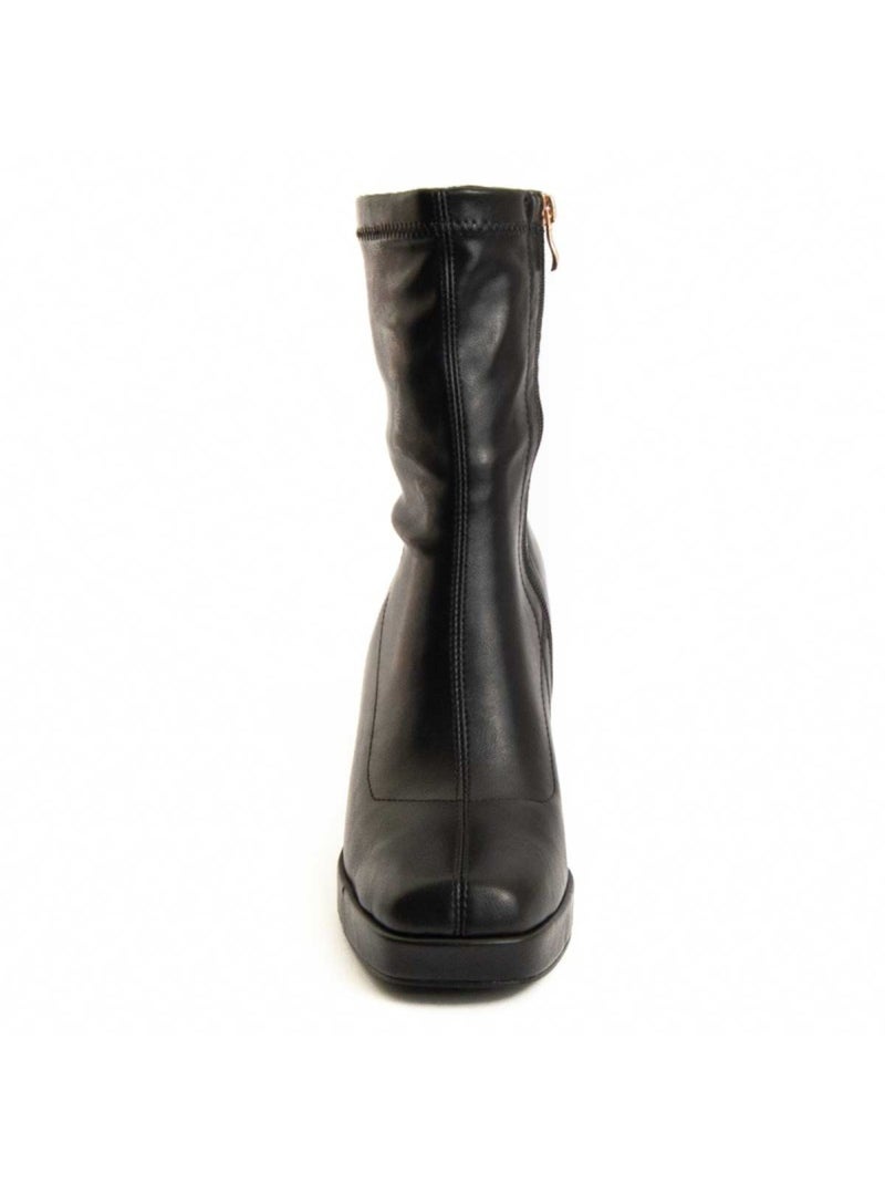 Bottine à Talon Matières Synthétiques Et Textile Montevita Noir - Kiabi