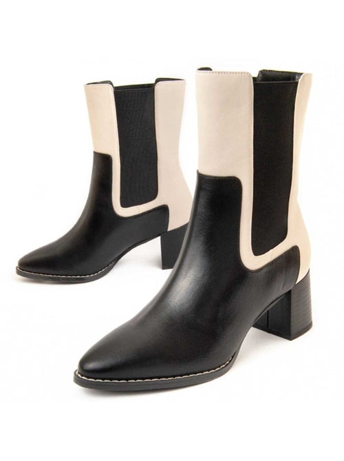 Bottine à Talon Matières Synthétiques Et Textile Montevita - Kiabi