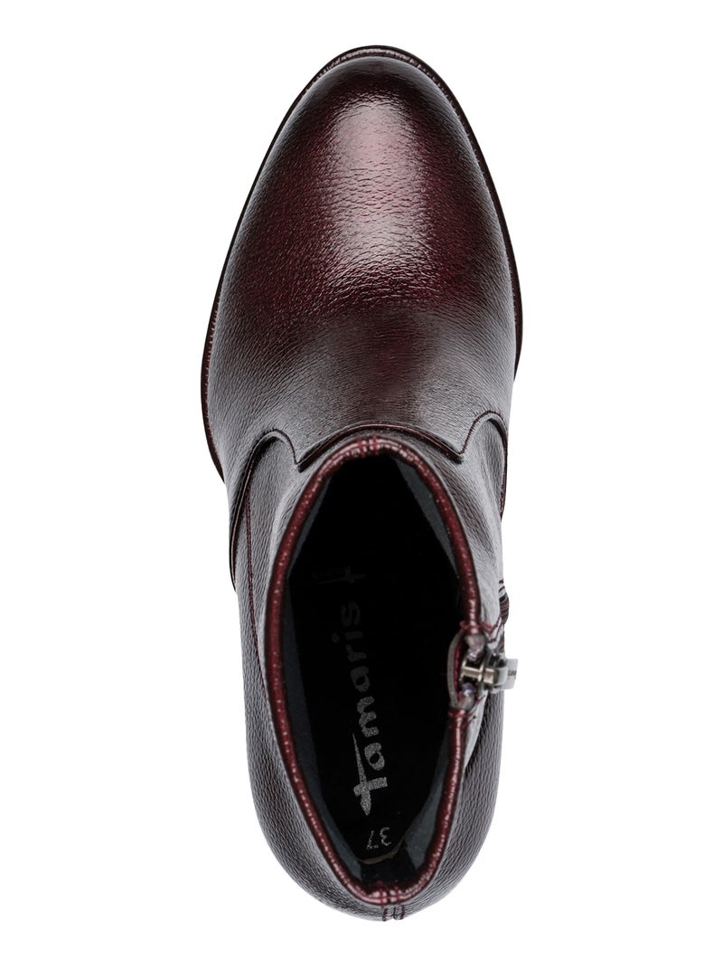 Bottine à Talon Tamaris Bordeaux - Kiabi