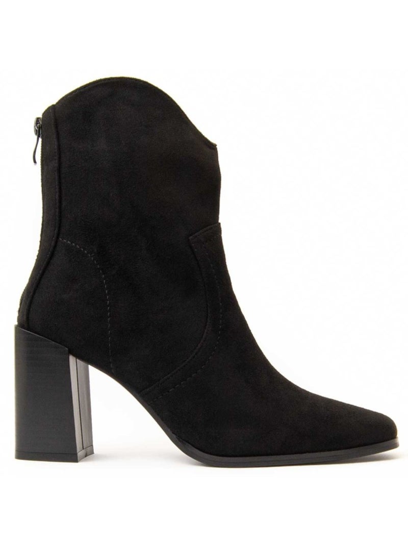 Bottine à Talon Tissu Montevita Noir - Kiabi
