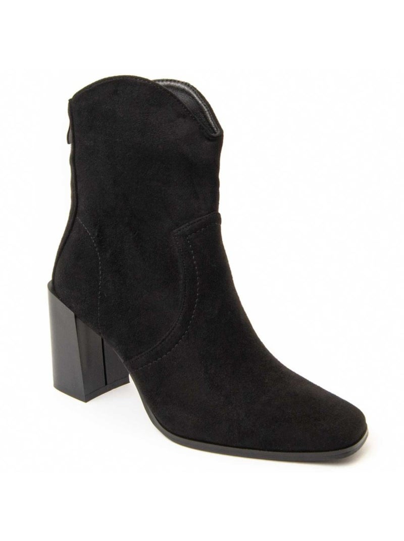 Bottine à Talon Tissu Montevita Noir - Kiabi