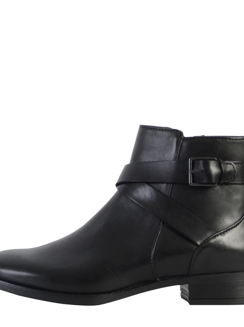 Bottine à Talons Cuir Clarks Hamble Buckle Noir - Kiabi