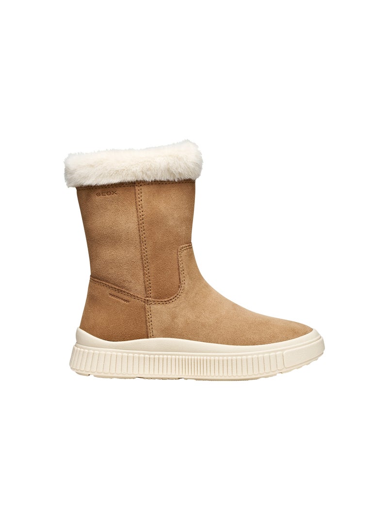 Bottine A Zip Junior Geox Laquinny Marron - Kiabi