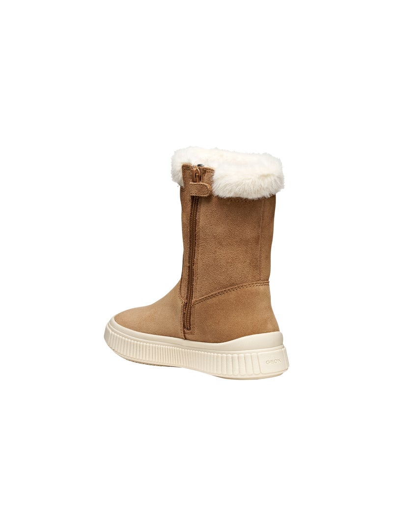 Bottine A Zip Junior Geox Laquinny Marron - Kiabi