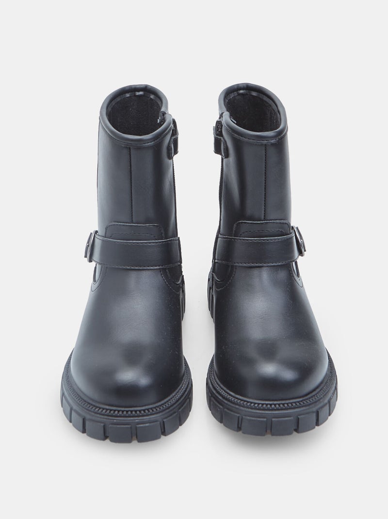 Bottine avec boucle et imprimé crocodile Bata Noir - Kiabi