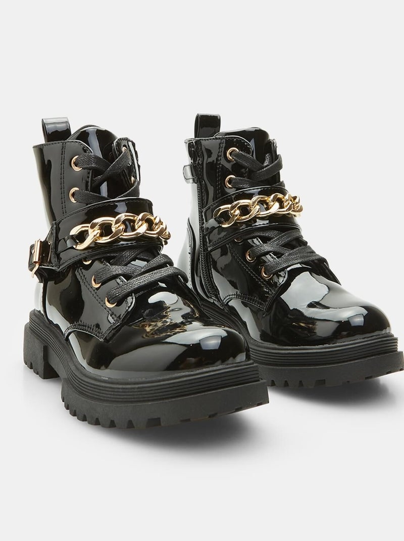 Bottine avec chaîne BATA Noir - Kiabi