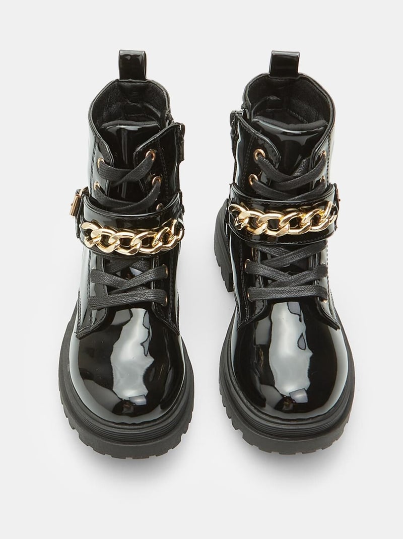 Bottine avec chaîne BATA Noir - Kiabi