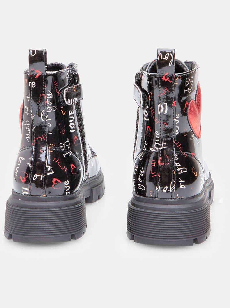 Bottine avec coeur BATA Noir - Kiabi