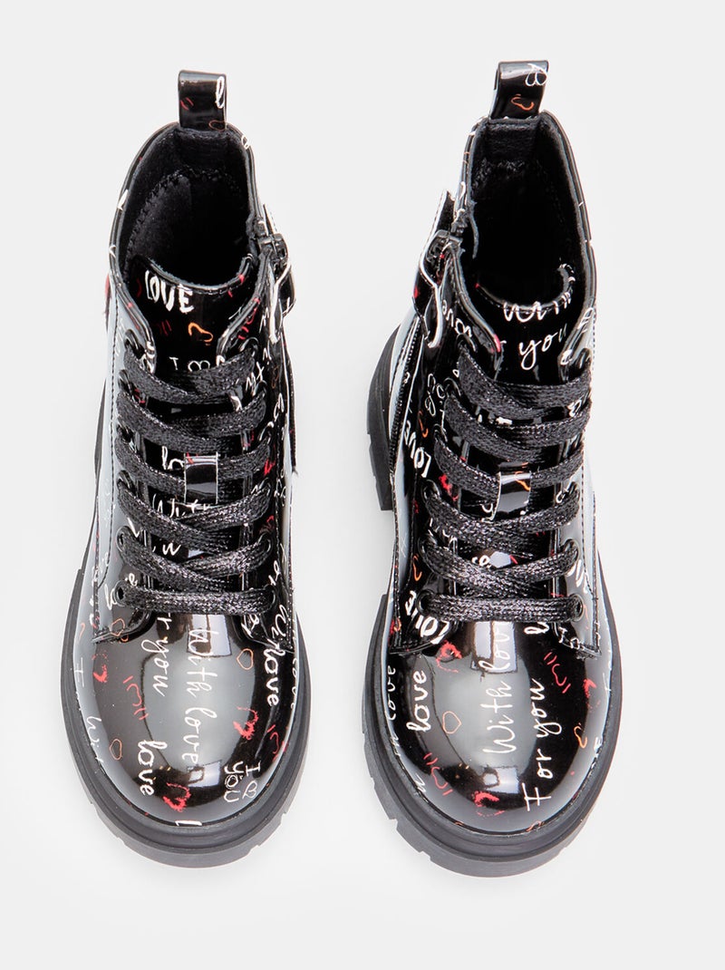 Bottine avec coeur BATA Noir - Kiabi