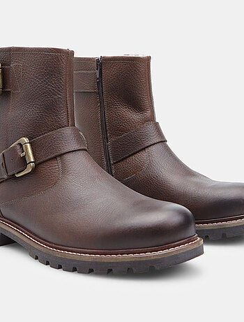 Bottine biker en cuir Bata