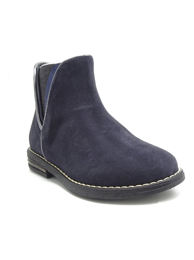 Bottine Boots Fille Reqins Bleu marine - Kiabi