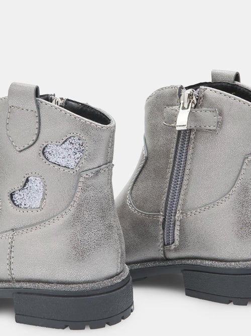 Bottine Bubblegummers avec cœurs en lurex BATA - Kiabi
