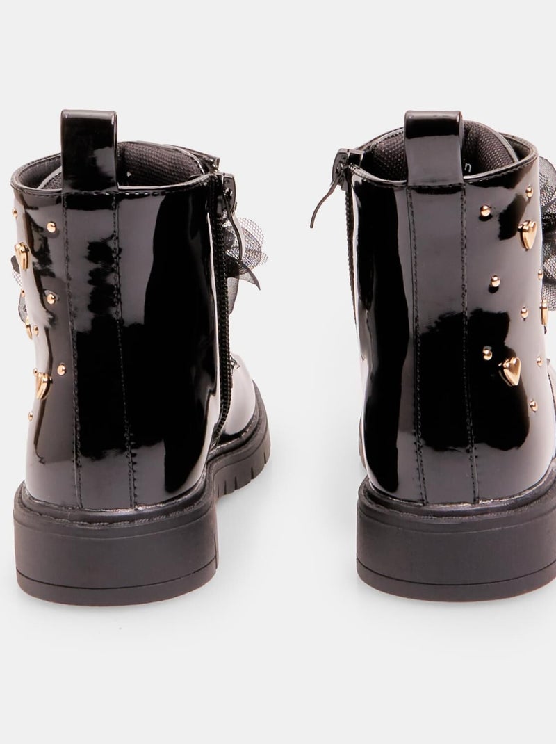 Bottine Bubblegummers avec coeurs et accessoire amovible BATA Noir - Kiabi