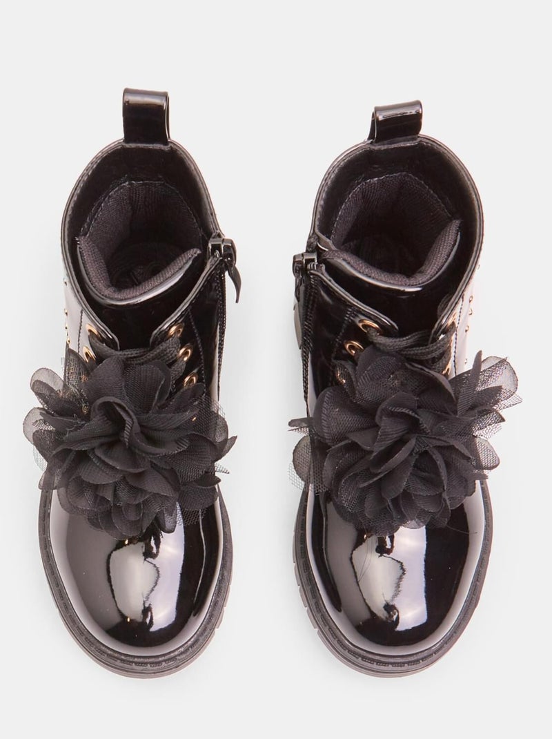 Bottine Bubblegummers avec coeurs et accessoire amovible BATA Noir - Kiabi