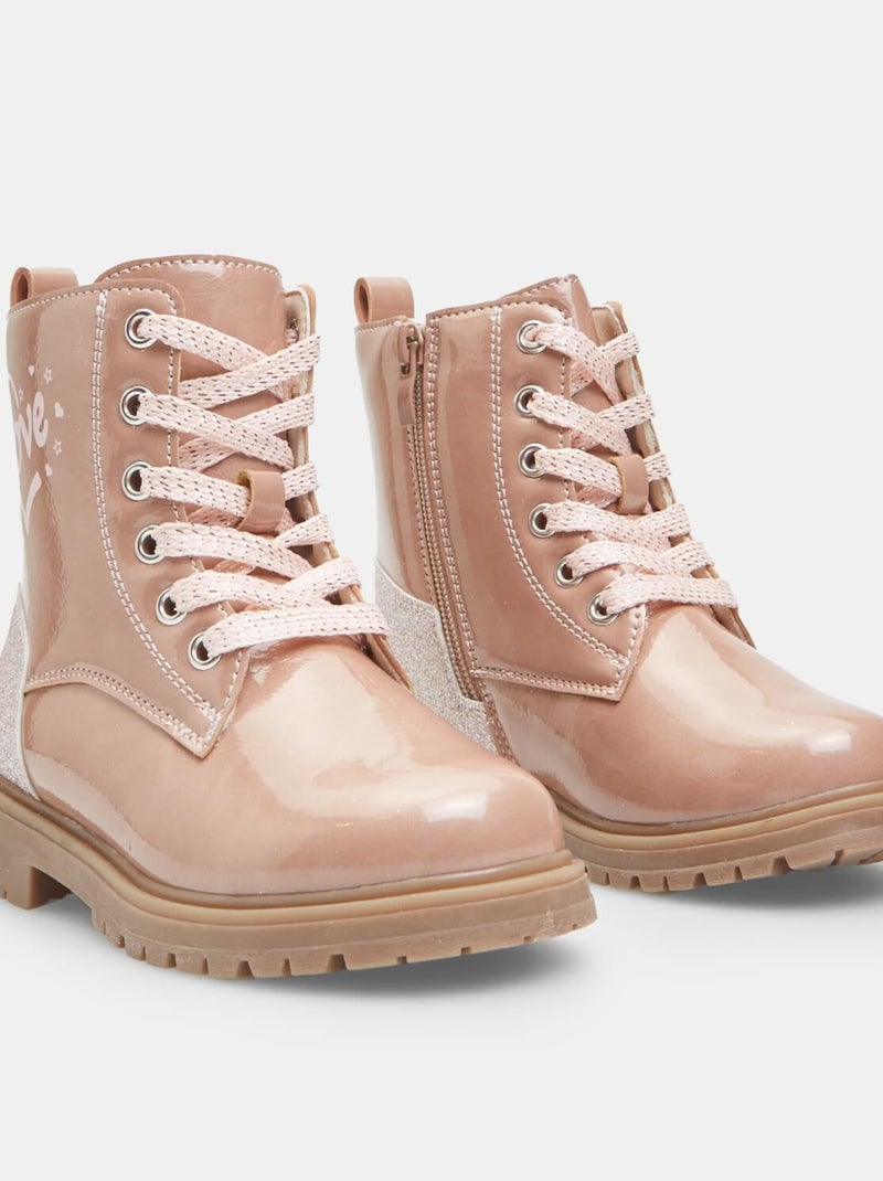 Bottine Bubblegummers avec insert en lurex BATA Rose - Kiabi