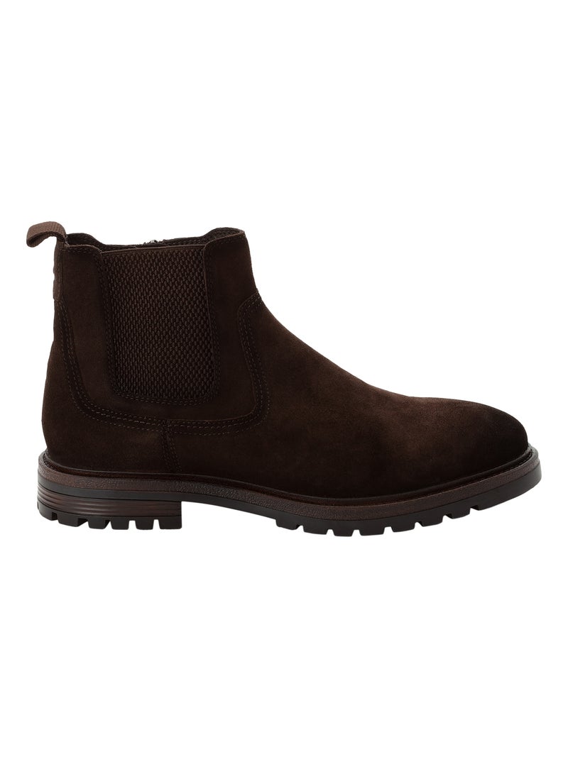 Bottine Chelsea Cuir Tamaris Marron - Kiabi