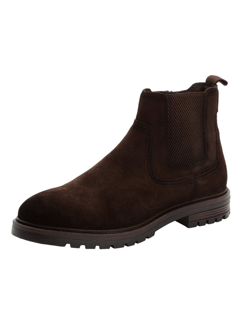 Bottine Chelsea Cuir Tamaris Marron - Kiabi
