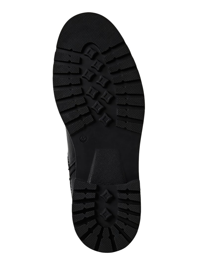 Bottine Chelsea Cuir Tamaris Noir - Kiabi