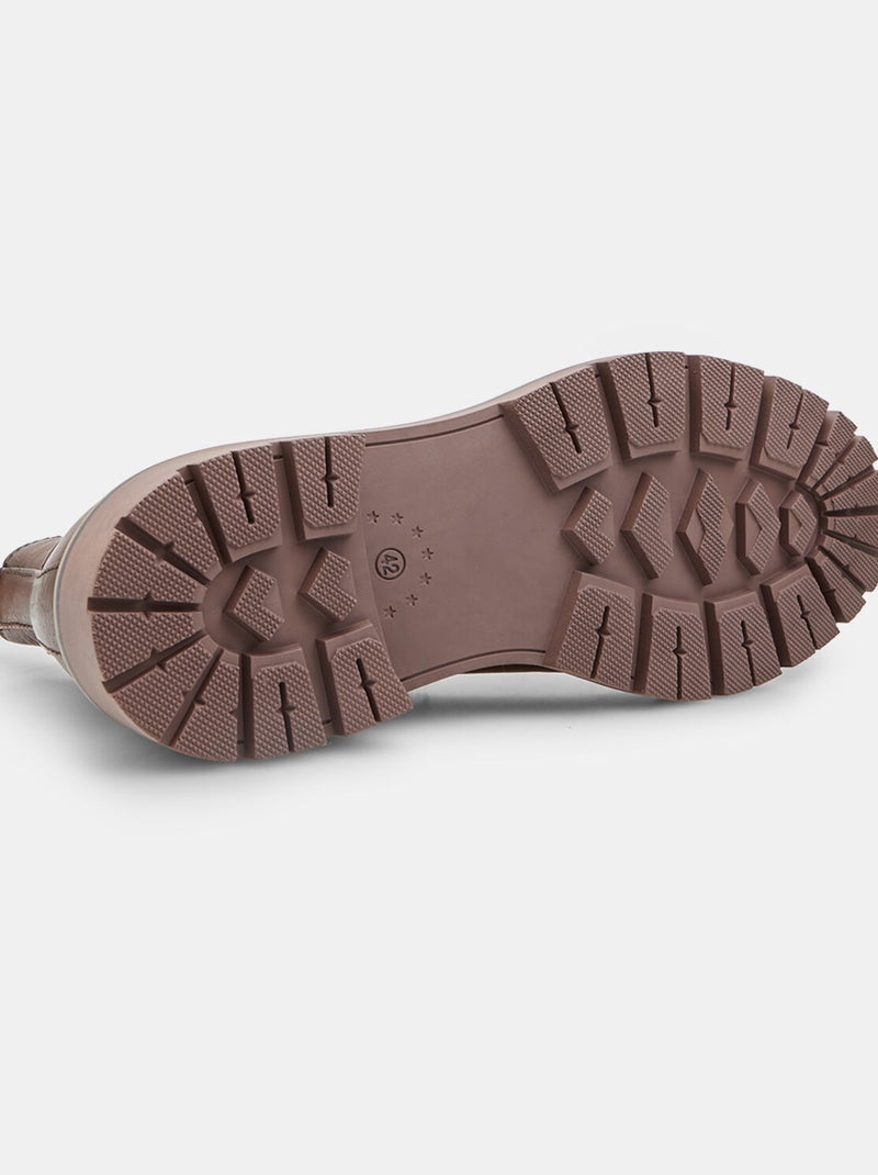 Bottine Chelsea en cuir Bata Marron - Kiabi