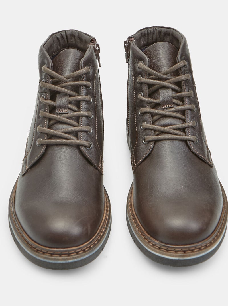 Bottine Chelsea en cuir Bata Marron - Kiabi