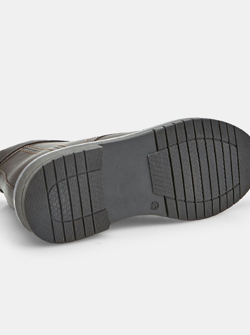 Bottine Chelsea en cuir Bata Marron - Kiabi