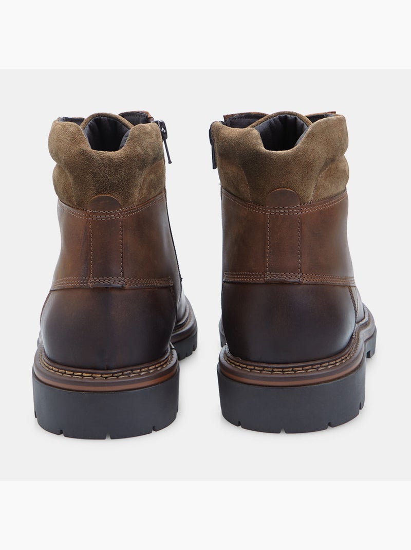 Bottine Chelsea en cuir Bata Marron - Kiabi