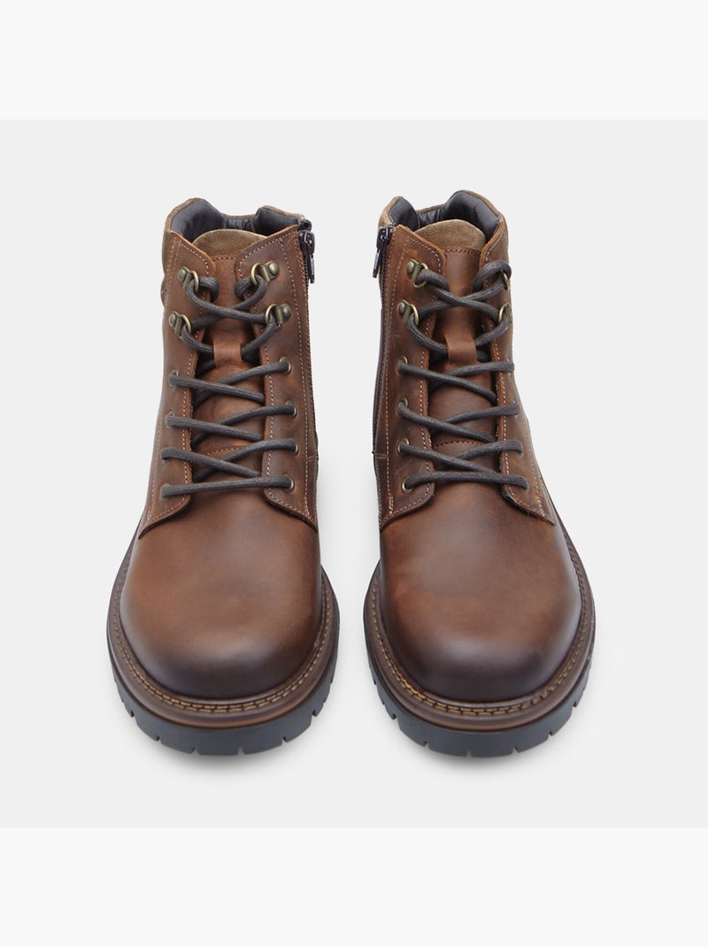 Bottine Chelsea en cuir Bata Marron - Kiabi