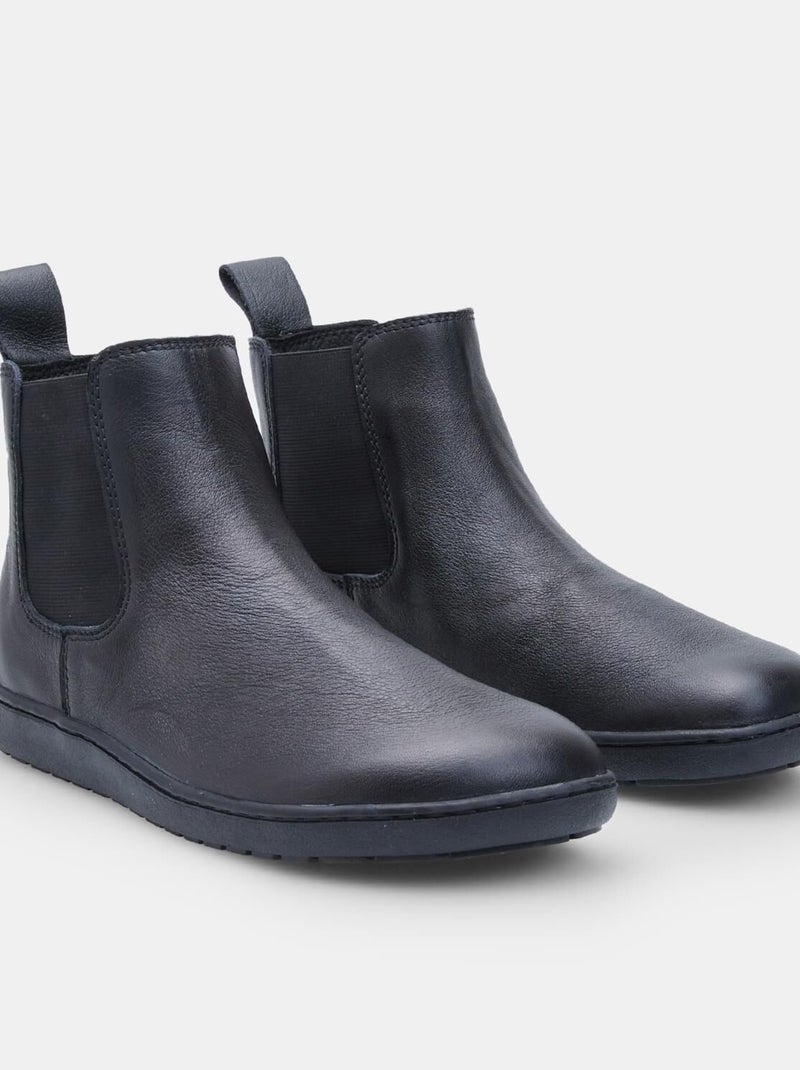 Bottine Chelsea en cuir Bata Noir - Kiabi
