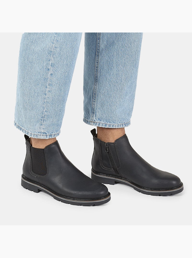 Bottine Chelsea en cuir Bata Noir - Kiabi