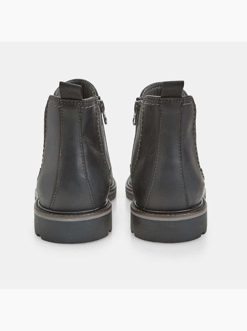 Bottine Chelsea en cuir Bata Noir - Kiabi