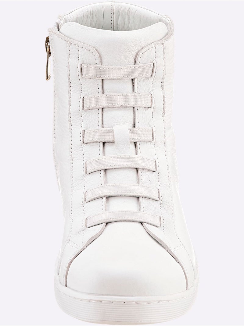 Bottine Courte Cuir Nappa De Vache - Taille Standard - Helline Blanc - Kiabi