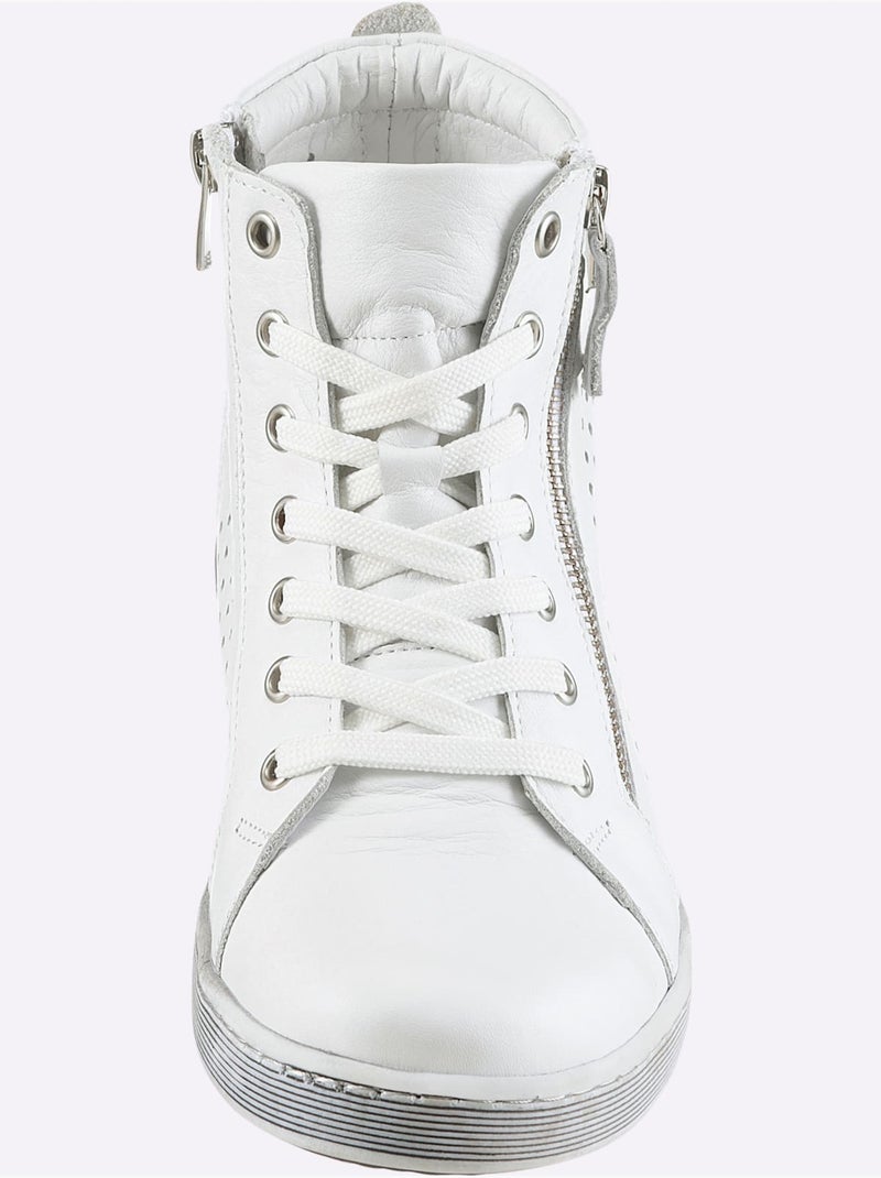 Bottine Courte Cuir Nappa De Vache - Taille Standard - Helline Blanc - Kiabi
