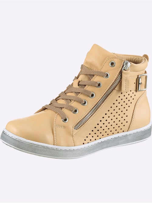 Bottine courte cuir nappa de vache - taille standard - helline - Kiabi