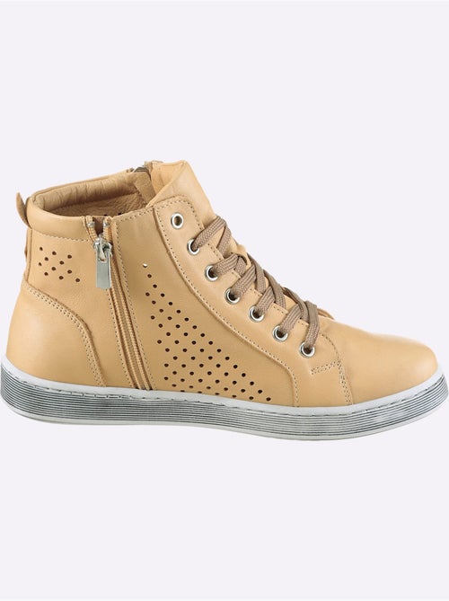 Bottine courte cuir nappa de vache - taille standard - helline - Kiabi