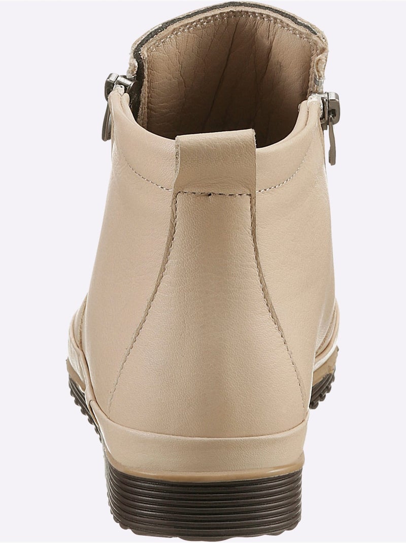 Bottine Courte Cuir Nappa De Vache - Taille Standard - Helline Ecru - Kiabi