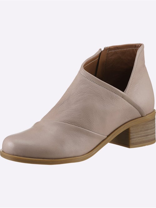 Bottine Courte Cuir Nappa De Vache - Taille Standard - Helline - Kiabi Bottine Courte Cuir Nappa De Vache - Taille Standard - Helline - Kiabi