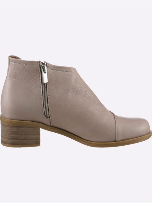 Bottine Courte Cuir Nappa De Vache - Taille Standard - Helline - Kiabi Bottine Courte Cuir Nappa De Vache - Taille Standard - Helline - Kiabi