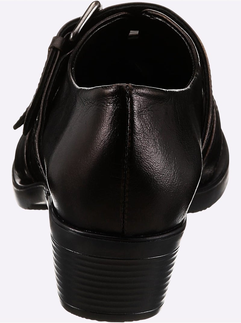 Bottine Courte Cuir Nappa De Vache - Taille Standard - Helline Noir - Kiabi