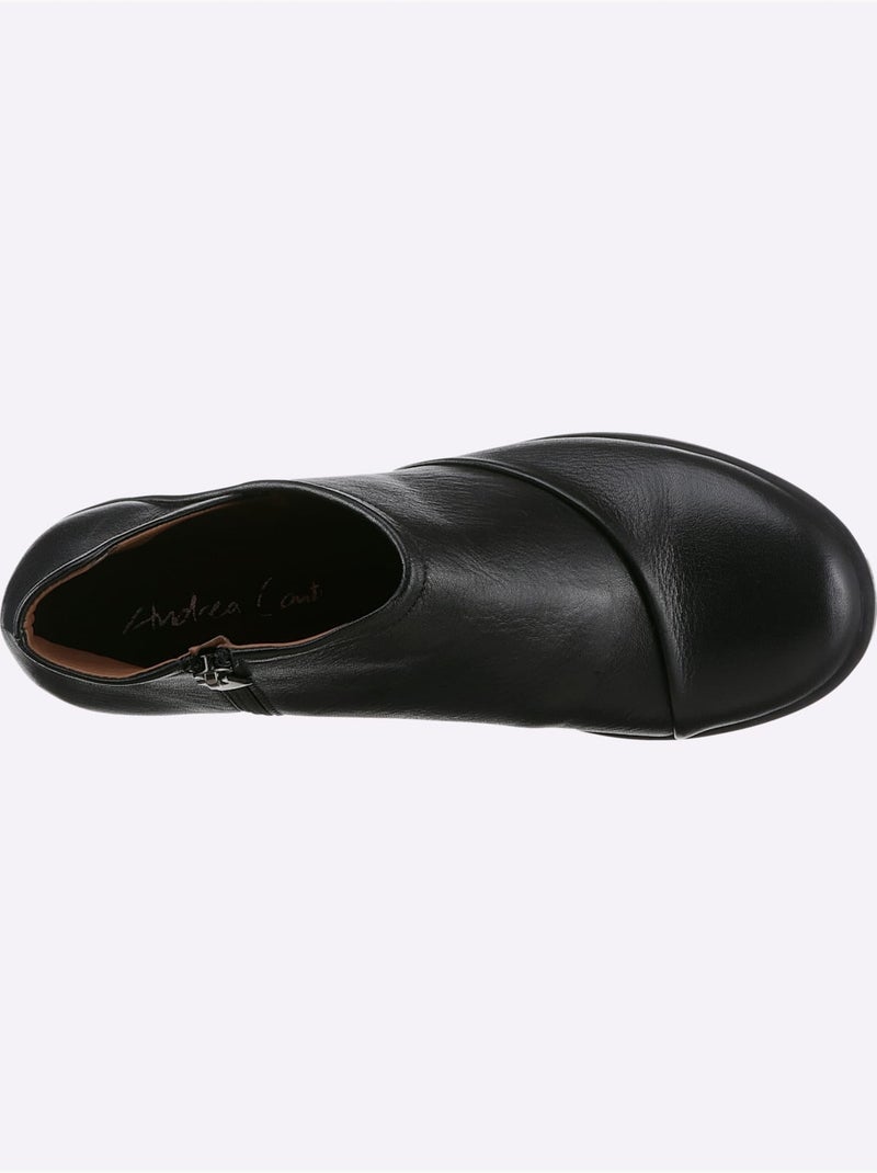 Bottine Courte Cuir Nappa De Vache - Taille Standard - Helline Noir - Kiabi